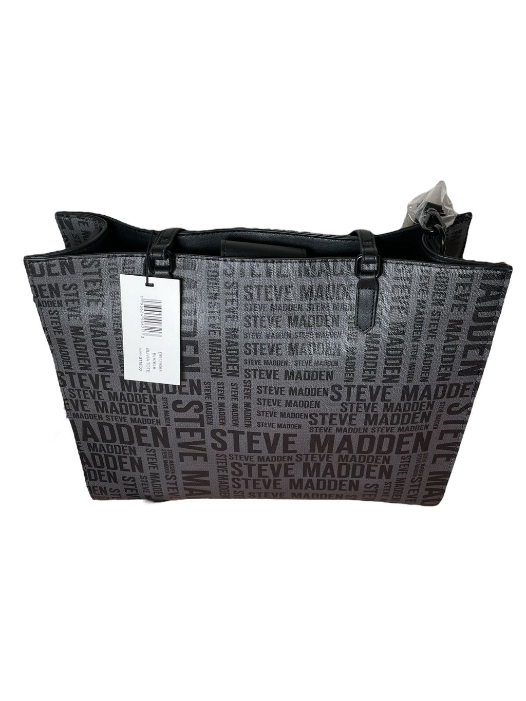 Bolsa Tote Steve Madden Monogram Gris con Bolso Interno