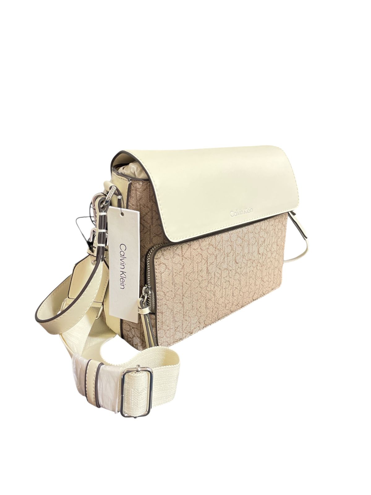 Crossbody Calvin Klein Monograma Beige